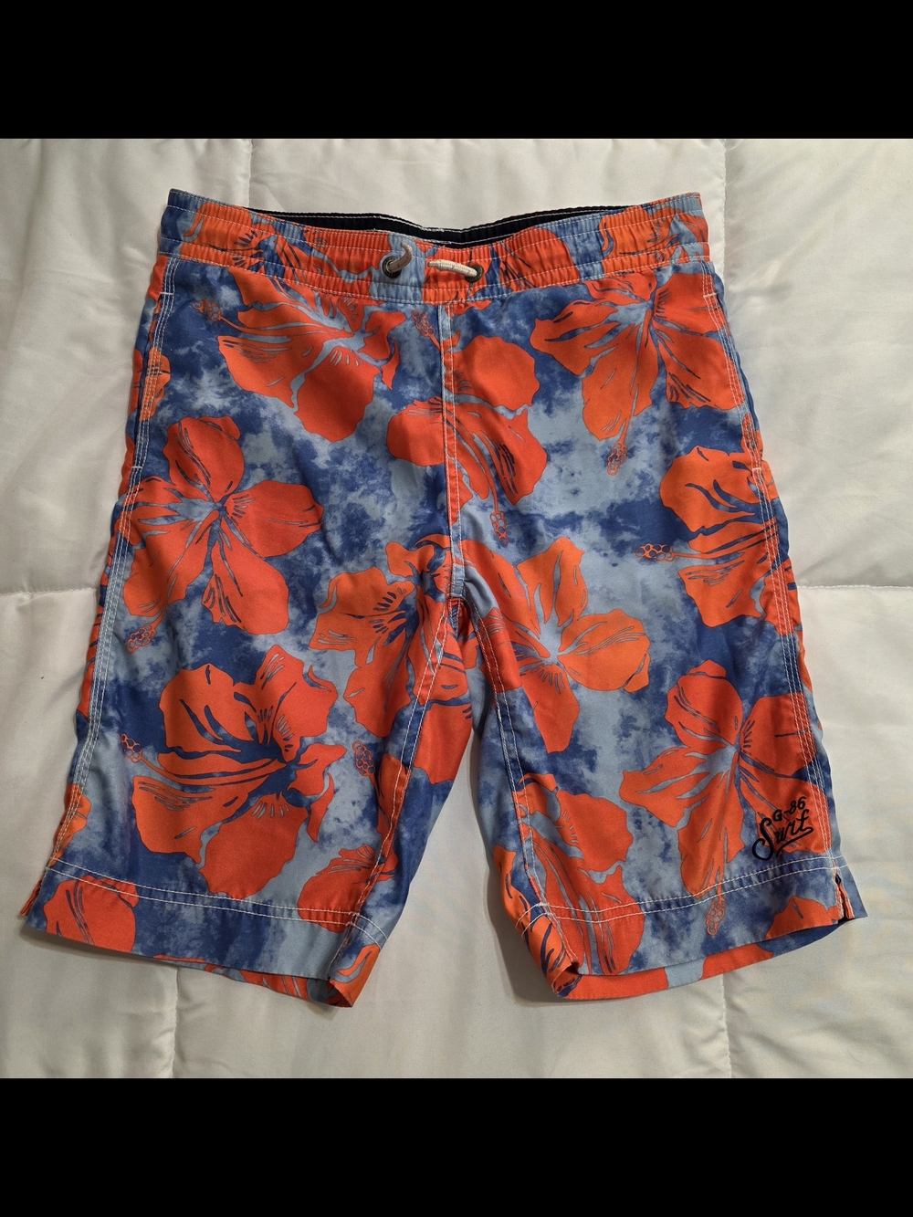 Gapkids Floral Swim Trunks - Orange/Blue